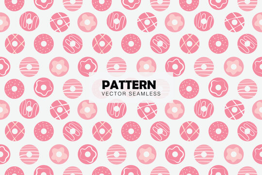 Pink donuts cute round circle shape seamless repeat pattern