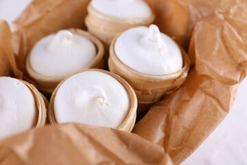Small box of ice cream in a waffle cup