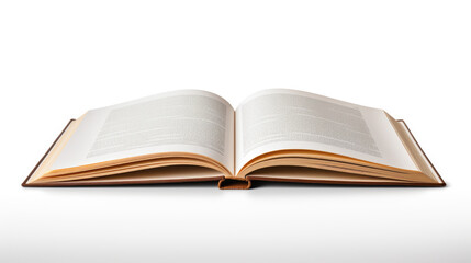 Open book isolated on white background. Created with Generative AI technology.