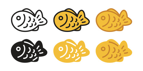 fish vector icon Taiyaki japanese bakery food snack salmon tuna doodle cartoon character symbol illustration design clip art