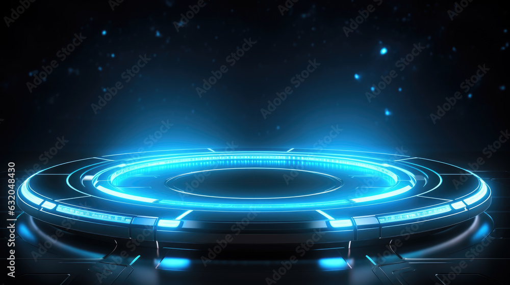 Aufkleber futuristic portal circle. created with generative ai technology.