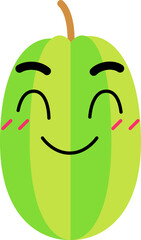 Star Fruit Face Happy Blush Over Smile