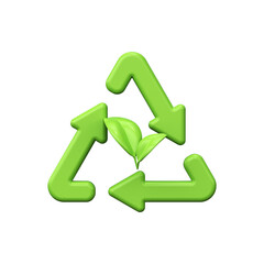 3d recycling icon. Environmental protection symbol