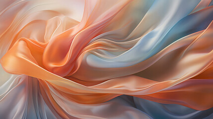 Satin cloth flowing by wind