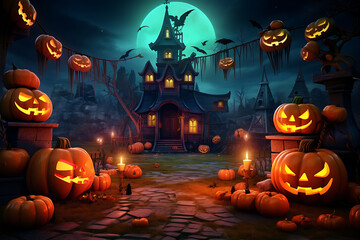 Halloween background 3d