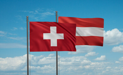 Austria and Switzerland flag - 632050462