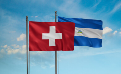 Nicaragua and Switzerland flag