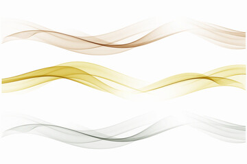 Abstract waves, soft and colored smoke gradient lines collection.
