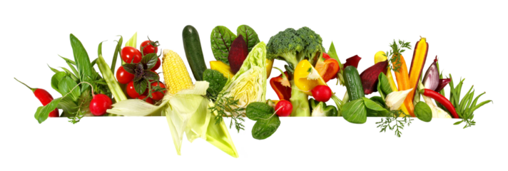 Fresh Vegetables Panorama - Isolated on Transparent PNG Background