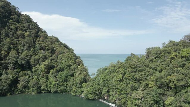Tourism flyover: Dayang Bunting Lake to Strait of Malacca in Malaysia
