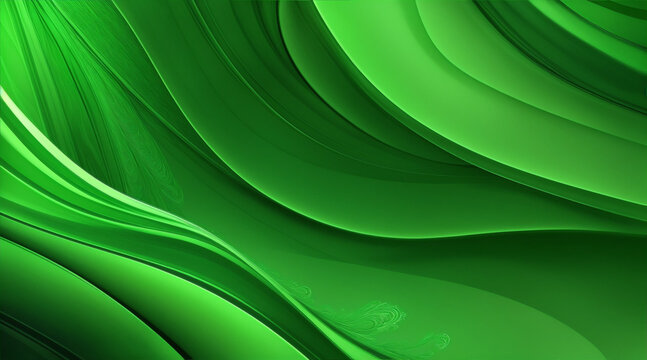 Green abstract beautiful wallpaper background with wave pattern in it. Generative AI.