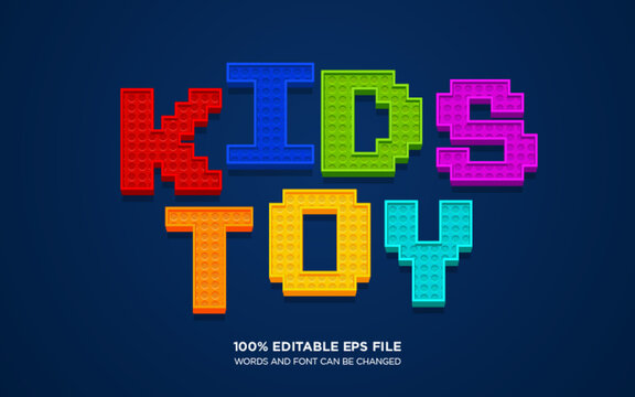 KIds toy 3D editable text style effect	