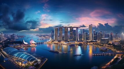 Fototapeta na wymiar Singapore city Beautiful Panorama view