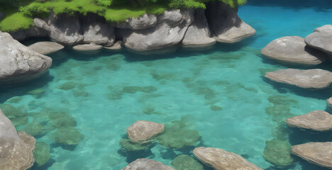 coral reef in the ocean. Generative ai art.