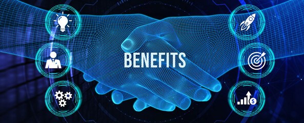 Employee benefits help to get the best human resources. Business concept. 3d illustration