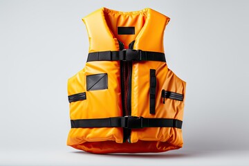 Life jacket and swim ring on white background 9