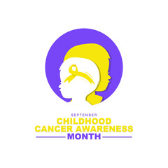 Childhood cancer awareness month is observed every year in September. Greeting card illustration vector graphic design