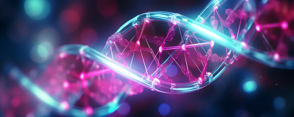 Fototapeta na wymiar DNA illustration in blue and pink 