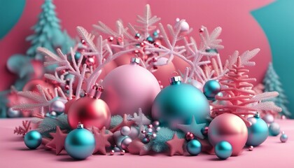 Obraz na płótnie Canvas christmas balls on the snow