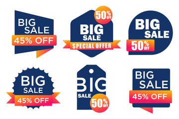 Gradient sale badges collection