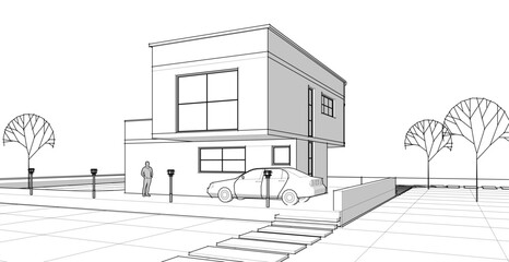 architecture house with consoles 3d © Svjatoslav