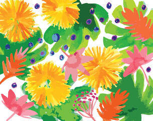 seamless pattern with flowers