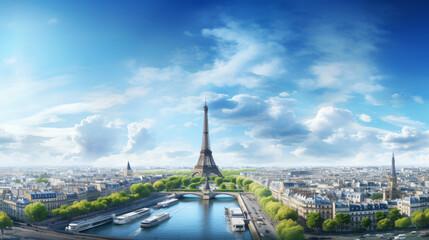 Paris city Beautiful Panorama view
