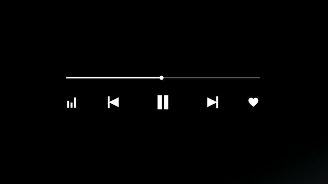 Black screen music player overlay template animation
