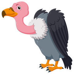 Cartoon vulture bird. Vector illustration