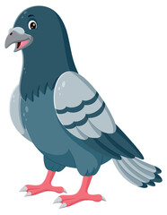 Cartoon funny pigeon. Vector illustration