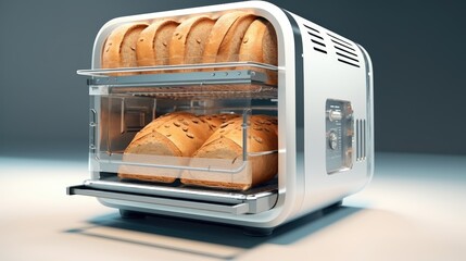 toaster with bread and butter