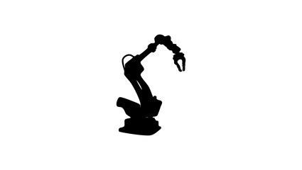 industrial robotic arm silhouette - obrazy, fototapety, plakaty