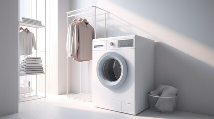 washing machine in front of washing machine - obrazy, fototapety, plakaty