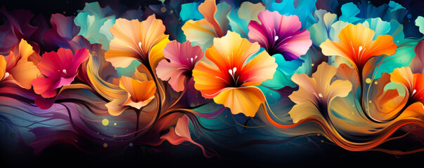 Colorful Botanical Pattern: Abstract Flower Design