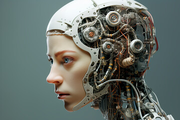 Man of the future. Robot brain