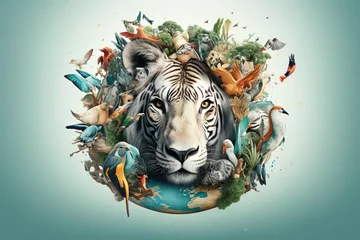 Foto op Plexiglas World animal day collage design © Yzid ART