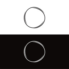 Black and white circle vector logo template design