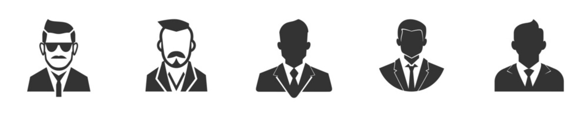 Businessman icon set. Vector illustration.