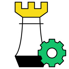 strategy black outline filled color icon