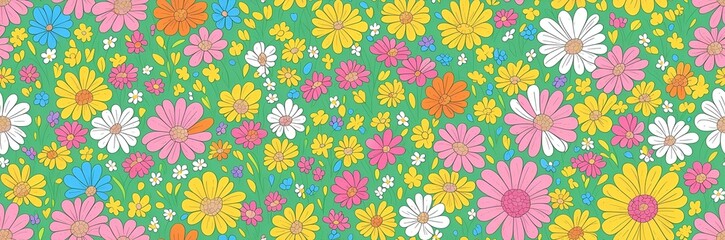 Spring flowers background. AI generated illustration