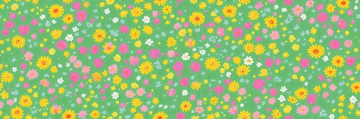 Spring flowers background. AI generated illustration