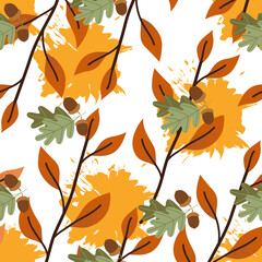 autumn leaves seamless pattern