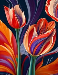 Abstract tulip art