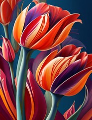 Abstract tulip art