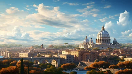 Foto op Canvas Rome city Beautiful Panorama view © Cedar