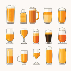 beer set vector flat minimalistic isolated illustration