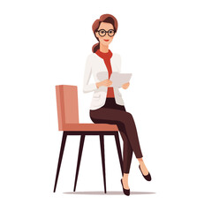 woman teacher vector flat minimalistic isolated illustration