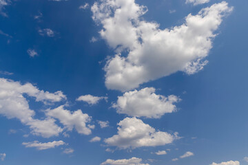 beautiful white clouds in the blue sky