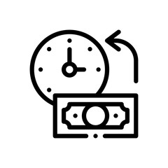 Obraz premium late payment line icon