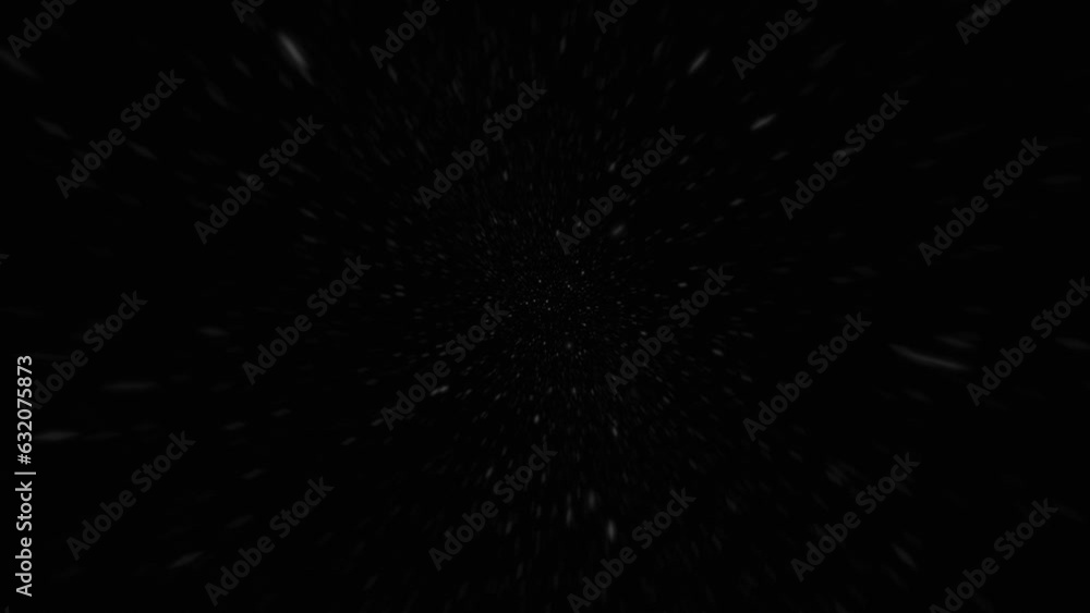 Wall mural flying through realistic star field, outer space, speeding through the galaxy, rotating viewpoint